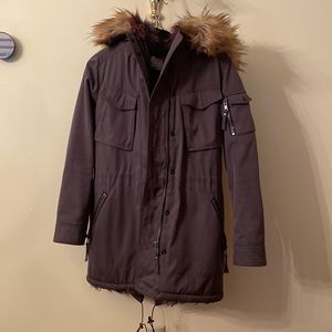 S13 Army Green & Multi Color Fur Winter Jacket